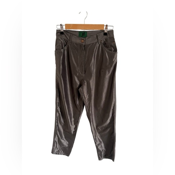 Vintage 90s Jean Paul Gaultier Junior Metallic Silver Disco Pants - Picture 1 of 10